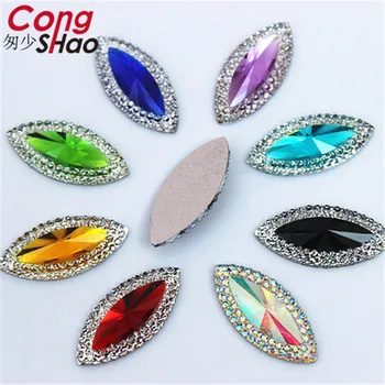 Cong Shao 100BUC 11*24mm Flatback Marquise Forma cristale și pietre de Rășină Stras ornamente DIY Bijuterii Accesorii YB471