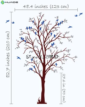 Copac primăvară Decalcomanii de Perete Copac Mare Cu Păsări Autocolante de Perete Home Decor Camera de zi Culoare Personalizate de Perete de Vinil Tatuaj Murală JW198A