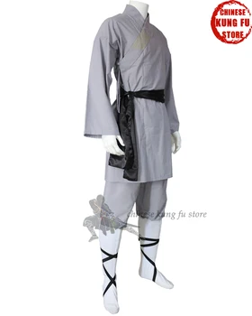 Copii Adulți Populare Gri Bumbac Shaolin Uniformă Budist Halat de arte Marțiale Tai chi Kung fu Costum