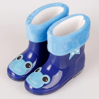 Copii baieti rainboots Jeleu pantofi de culoare copii, desene animate fete de cizme copii, plus detașabil bumbac cald iarna pantofi impermeabil