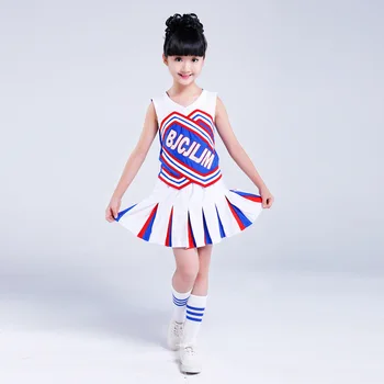 Copii Fotbal Majoreta Costum Copil Aerobic Gimnastica Tricouri Fata Majorete Uniforme De Performanță Costume Costume 89