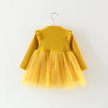 Copil Mic Moda 2018 Primăvară Fete Noi De Bumbac Cu Mâneci Lungi Rochie De Tricotat Iepure Copil Fata Rochie De Printesa Rochii Pentru Copii