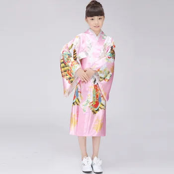 Copilul Noutate Cosplay Floaral Rochie Kimono Japonez Copilul De Epocă Yukata Rochie De Fată Obi Epocă Japoneză Costum Tradițional 89