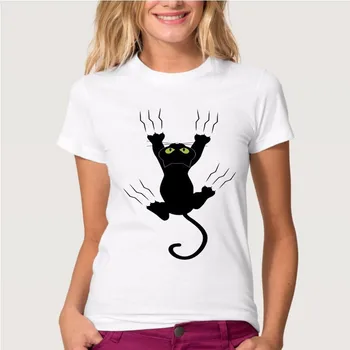 CR Obraznic Pisica Neagra 3D tricou Marimea XS~4XL Femei Tricou Minunat de Bună Calitate, Confortabil Tricouri Marca Moale Topuri