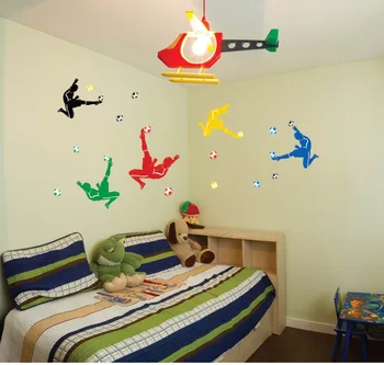 Creativ Jucător de Fotbal și de Fotbal Autocolante de Perete Fată Frumoasă, cu Păsări de Colivie pictură Murală Sweet Home Art Decor Camera pentru Copii