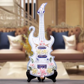 Creative de artizanat nunta vioară, chitară, lăută ceramica decor acasă meserii cameră decor ceramic ornament figurine de portelan
