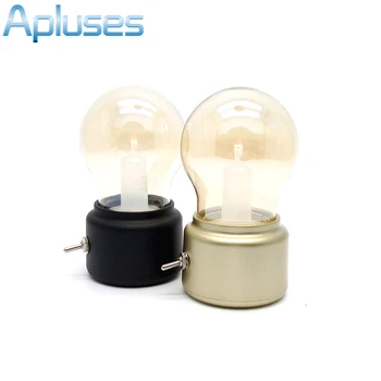 Creatoare de Epocă Glob Bec Lampa USB LED Lumina de Noapte pentru Copii Lampă de Pat de Dormit Noaptea Lampa Decor Acasă Eyeshield Lampă de Masă