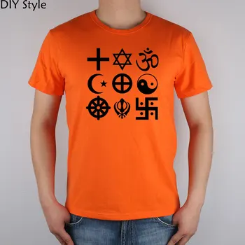 Creștinismul, Iudaismul Budism Religie t-shirt de Top din Lycra, Bumbac Barbati Tricou