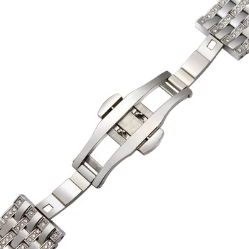 Cristal de Diamant Watchband 18 20 22mm Eliberare Rapidă din Oțel Inoxidabil Ceas Trupa Universal Curea brățară Brățară de Argint a Crescut de Aur