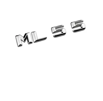 Crom Lucios Argintiu ABS Portbagaj Spate Numărul de Scrisori de Cuvinte Insigna Emblema Decal Autocolant pentru Mercedes-Benz ML55 AMG
