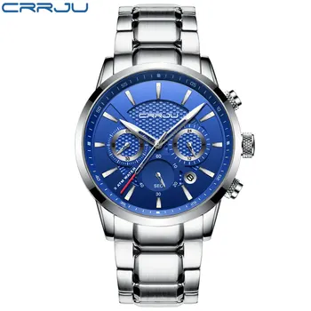 CRRJU de Moda de Top de brand de Lux ceasuri barbati de Moda casual farmec cronograf rece sport barbati cuarț încheietura ceas rezistent la apa 30M