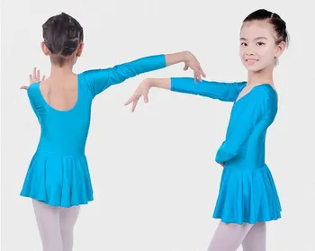 Cu mâneci lungi Spandex Gimnastica Tricou pentru Fete Rochie pentru Balet Îmbrăcăminte de Copii de Dans Uzura