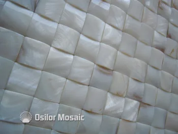 Culoare alb natural Chinezesc de apă dulce coajă convex fără sudură mama de perla mozaic pentru baie decor faianta