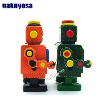 Culoare verde Ingineri mecanici Ceasul Tin jucării robot Retro Manual de Vânt de Până Jucării Vitrina Decoratiuni Artizanat