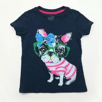 Câine drăguț & Giraffe Print Moda Verii Fete Tricouri Copii Tricouri Pentru Fete Topuri Haine pentru Copii Imbracaminte pentru Copii