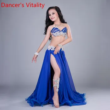 Dansatoare Vitalitate nouă Belly Dance Fusta Lunga Set Sexy Dansatoare Practică Costum Set sutien++curea +fusta Rosu si albastru