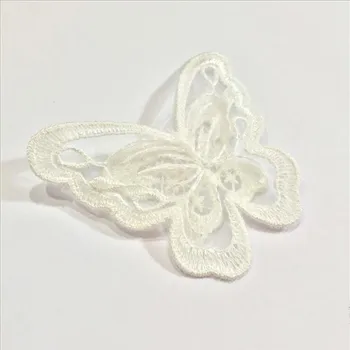 Dantelă albă 3D fluture Fier pe Patch-uri Pentru Haine Patch-uri Brodate Personalizate DIY Accesorii Insigna Aplicatiile