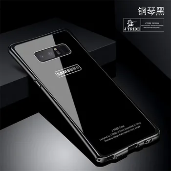 De Lux, Cadru Metalic Pentru Samsung Galaxy Note 8 Caz De Aluminiu, Geam Transparent Capacul Din Spate Bara De Protecție Caz Pentru Galaxy Note 8