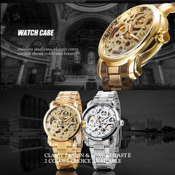 De lux CÂȘTIGĂTOR Iubitor de Ceasuri de mână Completă din Oțel Inoxidabil Bărbați Femei cuarț Ceasuri de Moda Automată Ceas +CUTIE CADOU