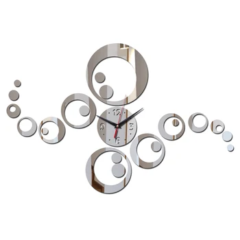 De moda de Top din europa stil oglinda acrilica de perete ceasuri de perete autocolante cerc decor multi-bucată set de cuarț ceasuri de perete