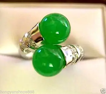 De vânzare> Frumos Tibet argint naturale jadeit verde Dimensiune inel:6# 7# 8# 9#ciucure indian bijuterii boemia reglabil nunta