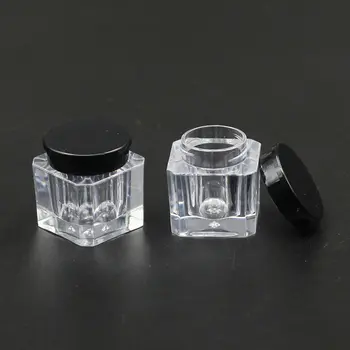 De înaltă Calitate, 50pcs/lot 4g Formă Pătrată Clar Crema Borcan Cu Capac Negru Cosmetice Recipient de Sticla de Plastic Machiaj Proba Borcan PS Oală