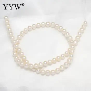 De înaltă Calitate 6-7mm Naturale de apă Dulce Pearl Margele Perle albe Rotunde Margele Vrac Pentru DIY Colier Bracelat a Face Bijuterii