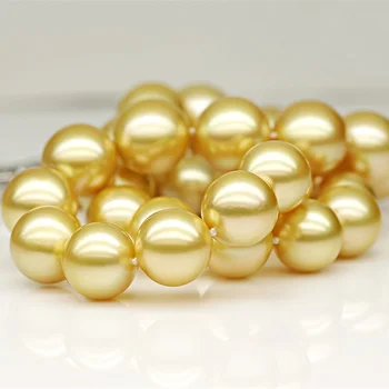 De înaltă calitate 8-12mm Perfect rotund Naturale coajă de aur pearl colier +brățară Moda bijuterii perla Petrecere bijuterii transport Gratuit