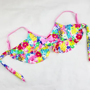 De înaltă calitate!Drăguț dantelă flori bikini pentru copii costume de baie fete split, costume de baie,Europa și America de stil Floral bikini en-Gros