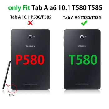 De înaltă Calitate PU Piele Caz Pentru Samsung Galaxy Tab Un A6 10.1 2016 T580 SM-T585 T580N Cazuri Acoperi Tablet Suport de Mână Shell Funda