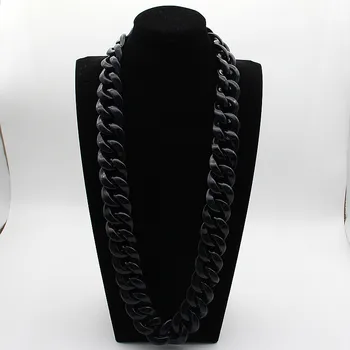 Declarație Acrilice Colier Lung Pentru Femei Exagerate Alb/Negru Mare Acrilice Link-Ul Lanț Cravată Coliere 2018 Moda Bijuterii