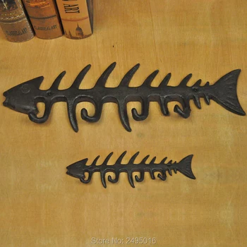 Decorative Oase de Pește Montare pe Perete suport Prosop de Comfify - Elegant Fonta Cuier cu 4 Carlige(Oase de Pește Cuier Prosop