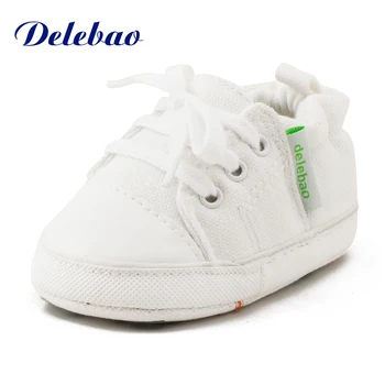 Delebao Slip-On Solidă Tesatura De Bumbac De Moda Pentru Copii Pantofi Cu Talpă Moale Pentru 0-24 Luni Copii Sport Clasic Panza Pantofi De Copil