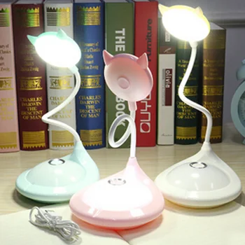 Desene animate creativitatea studenților Promit lampa de birou lumina atinge ochiul de învățare mică lampă de încărcare USB lumina de noapte