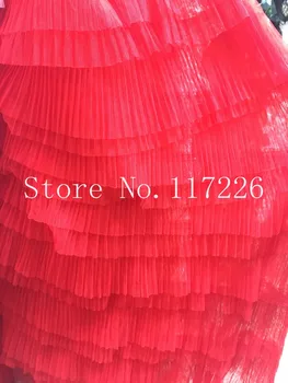 Design frumos de culoare roșie 5yards JRB-121674 de lux broderie de cea mai buna calitate africane cele mai noi tul plasă de dantelă pentru tăierea rochie