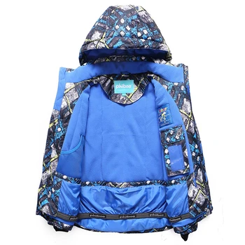 Detector de Bărbați sacou de Schi Albastru de Imprimare de Iarnă în aer liber Costum de Schi Înălțime Impermeabil Respirabil Schi Sacou Cald jacheta Snowboard