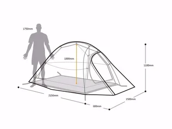 DHL transport gratuit pentru 2 Persoane NatureHike Cort 20D Silicon Tesatura Dublu-strat de Camping Cort Usor Doar 1,24 kg NH