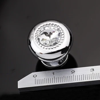 DIA 23mm sticlă diamant butoane de cristal clar sertar butoane de cabinet trage de Argint dulap dulap mobilier manere de usi