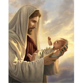 Diamant pietre broderie tablouri Isus deține copilul goblenul kituri model de diamant pătrat diamant pictura #BR42