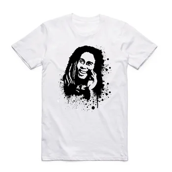 Dimensiunea asia Bărbați Femei Imprimare Bob Marley Moda T-shirt, O-Neck Mâneci Scurte Jamaica cântăreț Reggae Rastafari T-shirt HCP4118