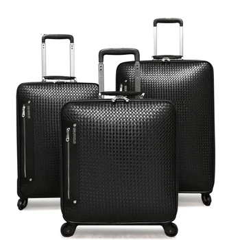 Din piele de calitate carucior geanta de voiaj de bagaje comerciale 16 20 24 vacă universal roata de bagaje valiza depozitare sac,sac de modă