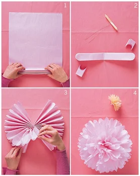 DIY 10 inch, 25 cm Decorative Hârtie Pom Poms Bile de Flori pentru Ziua de naștere Partidul gradina Decoratiuni de Nunta