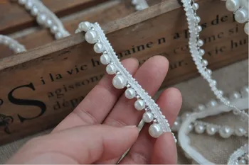 DIY 4 stil pearl margele brodate dantelă tăiați panglica pentru decor îmbrăcăminte și DIY meșteșug guler de dantelă tunderea-Ori