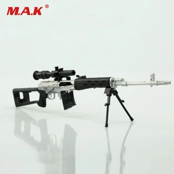 DIY Asambla Pistol de Plastic Jucarii Model de Acțiune Figura 1/6 rusă Sniper Rifle Argint SVD