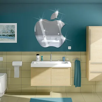 DIY Oglindă de Perete Sticke Detașabil Decor Acasă Creative Design Apple adesivo de parede Oglindă de Perete Autocolante Decor Acasă