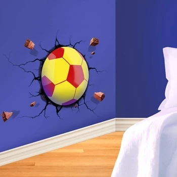 DIY Tapet autocolant de perete lumina de noapte LED 3D lampă de perete desene animate autocolante de fotbal plug-in de inducție Senzor de Lumină pentru copil cadou
