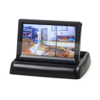 DIYSECUR Wireless Pliabil de 4.3 inch LCD Monitor Auto + rezistent la apa European de Înmatriculare Auto Cadru retrovizoare Camera de Rezervă