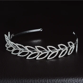 DODO Concurs Stralucitoare Austriac de Cristal Accesorii de Par de Culoare Argintie Tiara Frunze Simple Tiara Pentru Fete Minunate Cadouri HF056