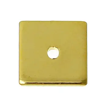 DoreenBeads de Cupru, Margele Spacer Pătrat de culoare de Aur de Aproximativ 8,0 mm( 3/8