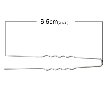 DoreenBeads Val agrafe Constatările Barrette Clip Mânere Par Plictisitoare de Culoare Argintie 65mm(2 4/8